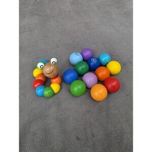 Manhattan Toys Classic Baby Beads Activity Toy + Wooden Twisting Caterpillar